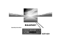 Blaupunkt ACR-4251 - Owners Manual